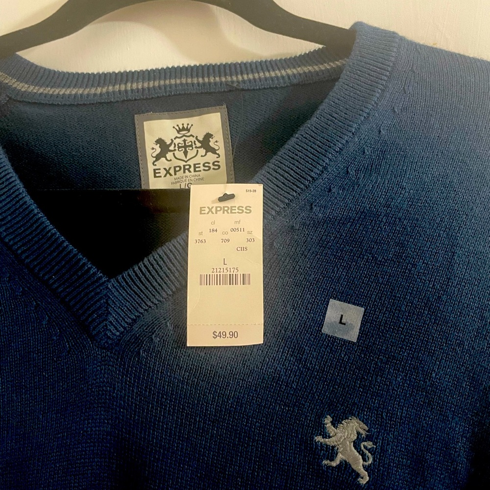 Express sweater, blue size large NWT